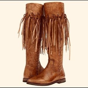 BEDSTU real leather fringe boots